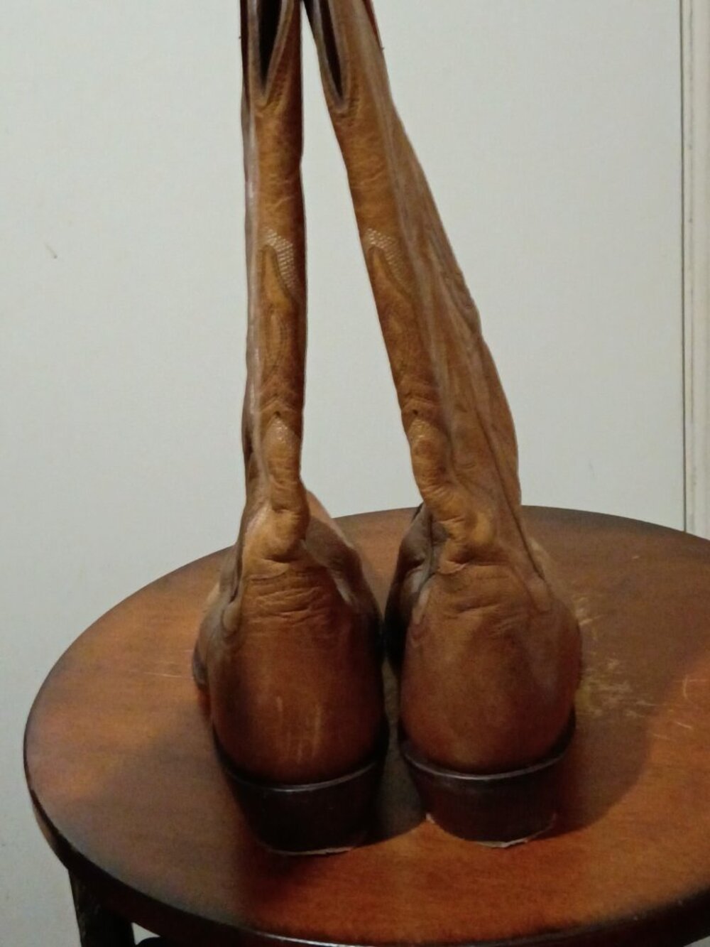 Charlie Horse Cowboy Boots Womens Size 7.5B Tan Leather 4508 Pointed Toe - Picture 9 of 14